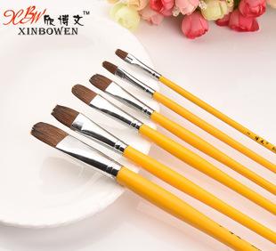 The factory for high quality oil painting pen 6 wolf hair brush painting gouache suit tool wholesale