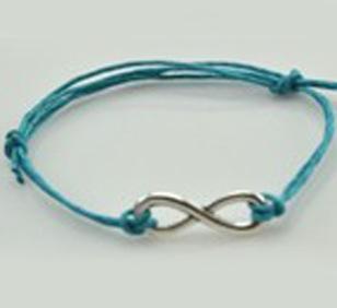 Korean hand woven Bracelet 8 words wax rope Knotted Leather rope rope bracelet hand alloy manufacturers custom processing