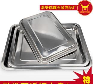 Acier inoxydable plaque carrée avec un plat de cuisson de 2 cm d'acier inoxydable de plateau rectangulaire épaissie superficielle